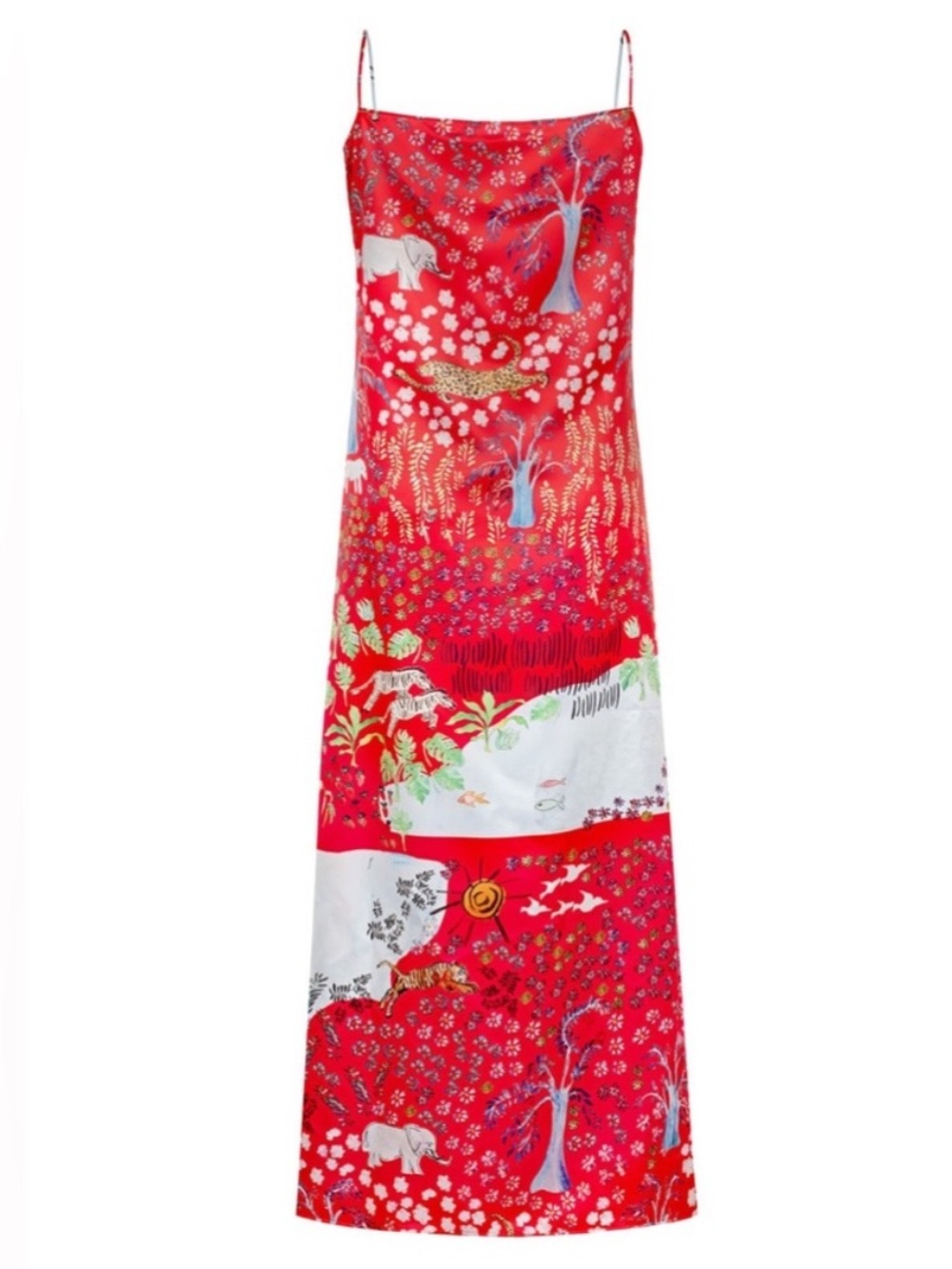 Dauphinette Floatkerchief Long Slip Dress in Fever Dream - Picture 2 of 7